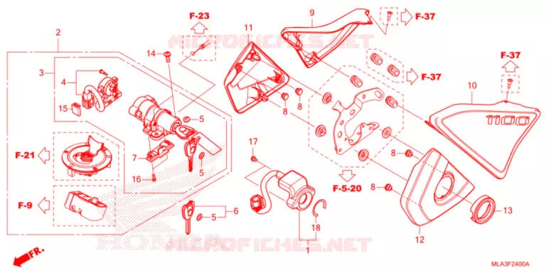 COUVERCLE LATERAL/COMMUTATEUR COMBINE Honda MOTO 1100 REBEL 2021  CMX1100DM