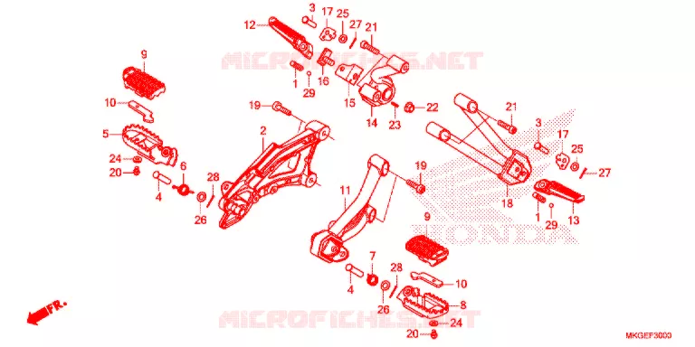 REPOSE PIED Honda MOTO 500 REBEL 2021  CMX500AM