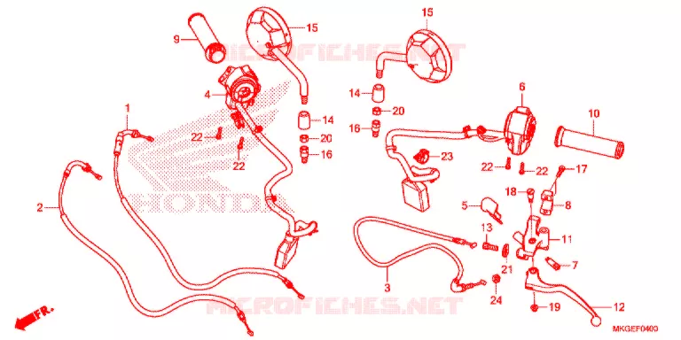 LEVIER DE GUIDON - CABLE - COMMODO Honda MOTO 500 REBEL 2021  CMX500AM
