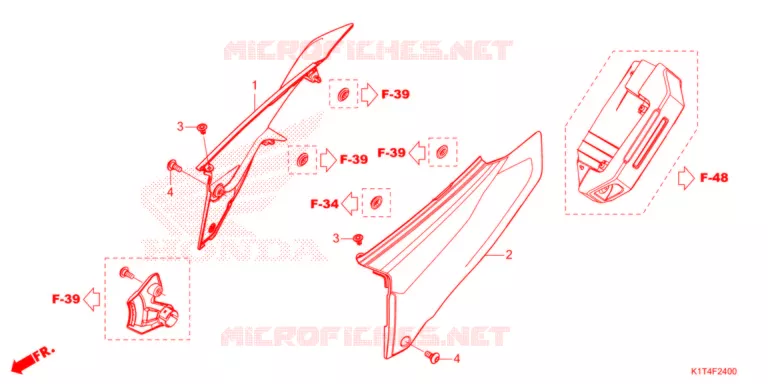 COUVERCLES LATERAUX Honda MOTO 300 CRF 2021  CRF300LAM