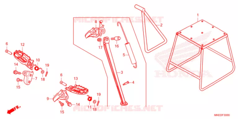 REPOSE PIED - BEQUILLE Honda MOTO 450 CRF 2022  CRF450RN