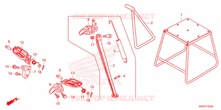 REPOSE PIED - BEQUILLE Honda MOTO 450 CRF 2021  CRF450RWEM