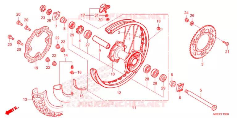 ROUE ARRIERE Honda MOTO 450 CRF 2021  CRF450RWEM