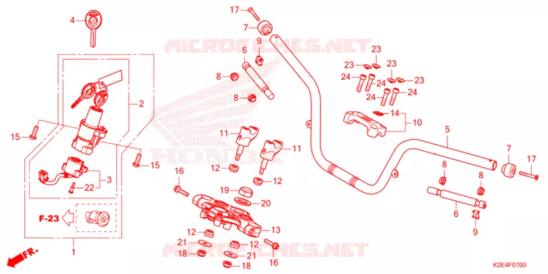GUIDON - TE DE FOURCHE Honda MOTO 125 CT 2020  CT125AM