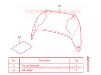 GARNITURE TOP CASE (AL) pour Honda NC 750 X ABS DCT de 2021
