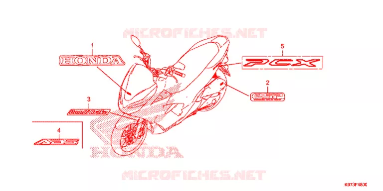 AUTOCOLLANTS Honda SCOOTER 150 PCX 2020  WW150AL