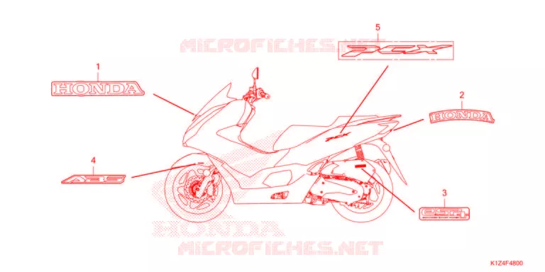 AUTOCOLLANTS Honda SCOOTER 160 PCX 2021  WW150AM