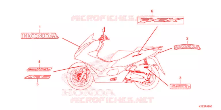 AUTOCOLLANTS Honda SCOOTER 160 PCX 2021  WW150AM