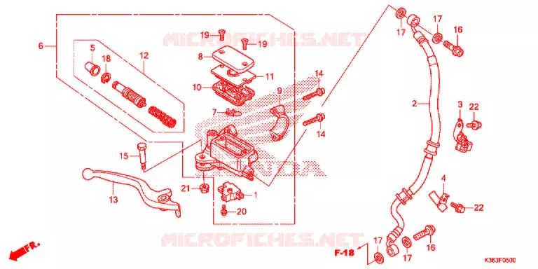 MAITRE CYLINDRE DE FREIN AVANT Honda SCOOTER 150 PCX 2017  WW150H