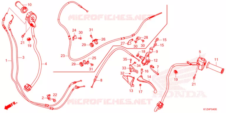 LEVIER DE GUIDON - CABLE - COMMODO Honda SCOOTER 150 PCX 2021  WW150M