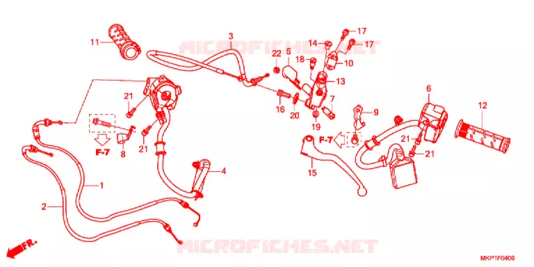 LEVIER DE GUIDON - CABLE - COMMODO Honda MOTO 400 CB 2021  CB400XAM_J