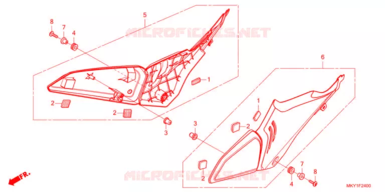 COUVERCLES LATERAUX Honda MOTO 650 CB 2021  CB650RAM
