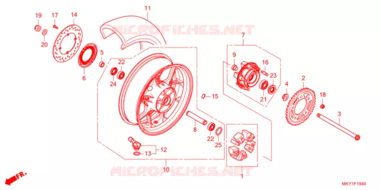 ROUE ARRIERE Honda MOTO 650 CB 2021  CB650RAM