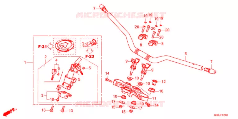 GUIDON - TE DE FOURCHE Honda MOTO 125 CB 2021  CBF125NAM