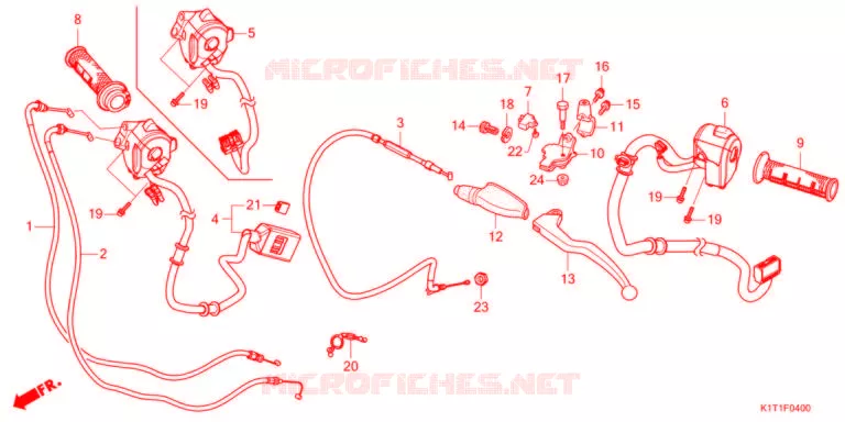 LEVIER DE GUIDON - CABLE - COMMODO Honda MOTO 250 CRF 2022  CRF250LAM