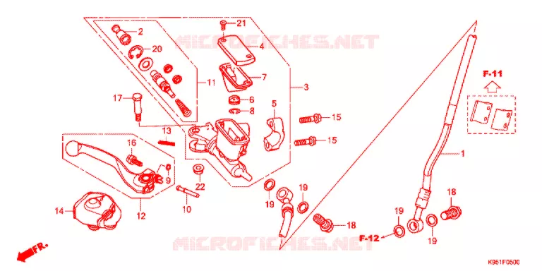 MAITRE CYLINDRE DE FREIN AVANT Honda MOTO 250 CRF 2021  CRF250RL