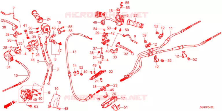 LEVIER DE GUIDON - CABLE - COMMODO Honda SCOOTER electric GYRO 2021  EVG2M
