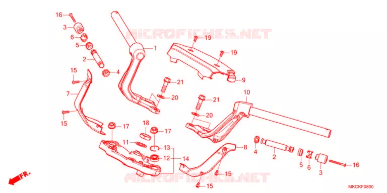 GUIDON - TE DE FOURCHE Honda MOTO 1800 GOLD-WING 2021  GL1800DAM