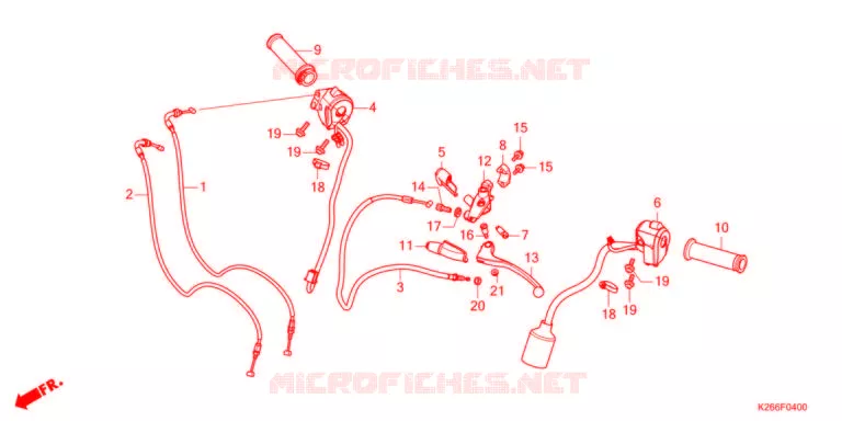 LEVIER DE GUIDON - CABLE - COMMODO Honda MOTO 125 GROM 2022  MSX125AM