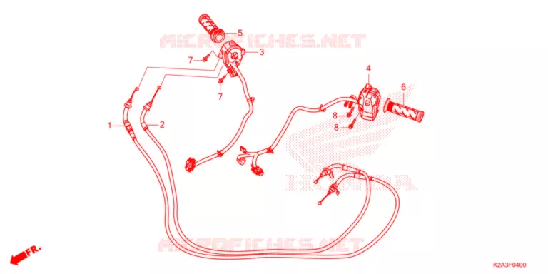 COMMODOS - POIGNEES - CABLES Honda SCOOTER 250 FORZA 2022  NSS250AM