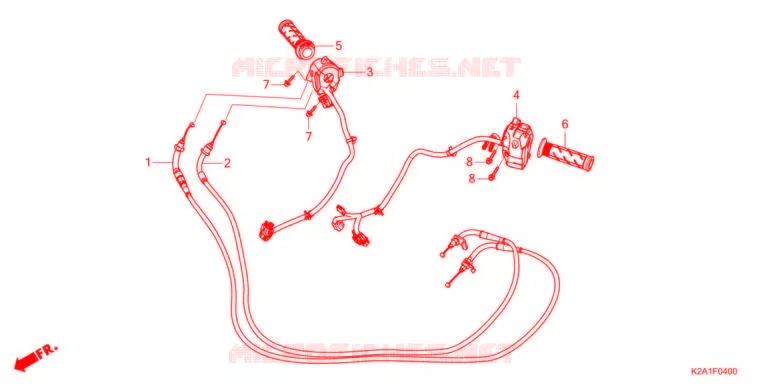 COMMODOS - POIGNEES - CABLES Honda SCOOTER 250 FORZA 2021  NSS250AM