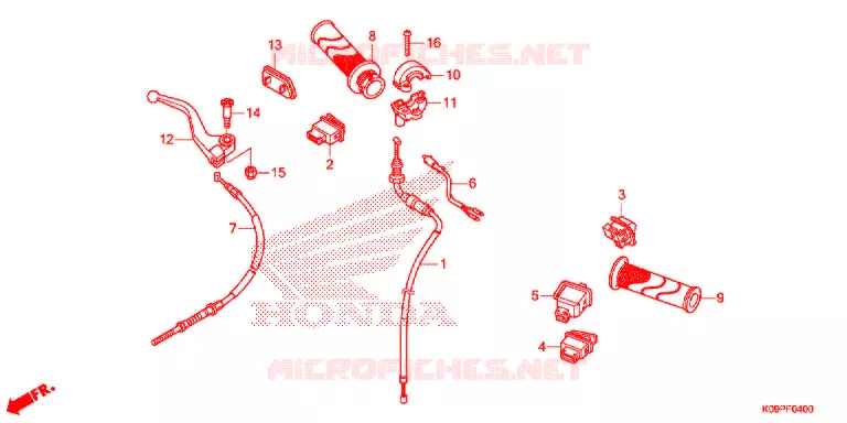 LEVIER DE GUIDON - CABLE - COMMODO Honda MOTO 110 WAVE 2019  AFS110MDJ