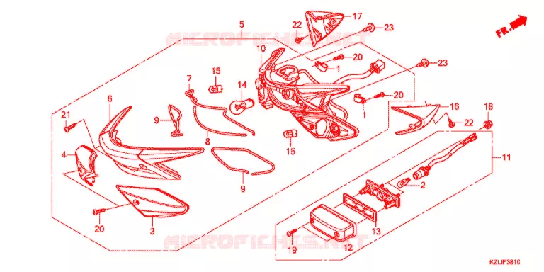 FEUX ARRIERE Honda SCOOTER 110 SPACY 2012  NSC110CC