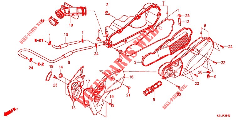 FILTRE A AIR (NSC110C/S/CSF C) pour Honda SPACY 110 CASTED WHEELS de 2015