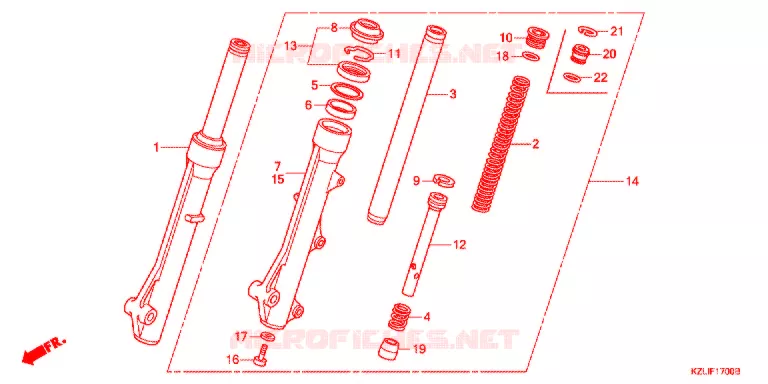 FOURCHETTE AVANT (NSC110C/S/CSF-C) Honda SCOOTER 110 SPACY 2013  NSC110CC