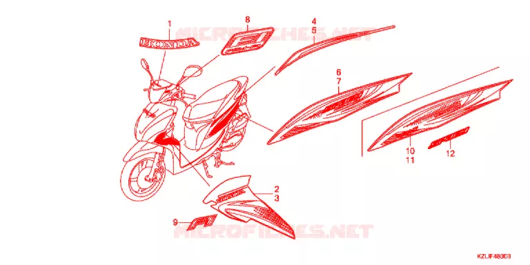 MARQUE/RAYURE (NSC110C/S/CSF-C) Honda SCOOTER 110 SPACY 2013  NSC110CC
