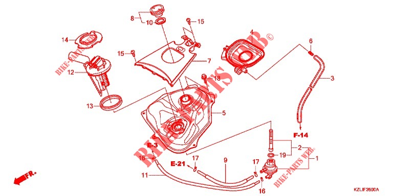 RESERVOIR A CARBURANT (NSC110C/S) pour Honda SPACY 110 CASTED WHEELS de 2013