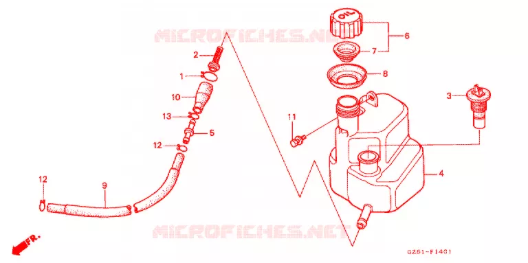 RESERVOIR D'HUILE (SZ50P/R/T) Honda SCOOTER 50 TACT 1996  SZ50T_II