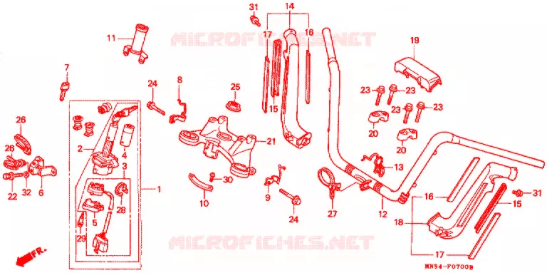 GUIDON Honda MOTO 1500 GOLD-WING 1990  GL1500SEL