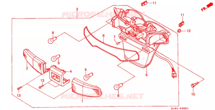 FEU ARRIERE (CH125H/N/P/R) Honda SCOOTER 125 SPACY 1987  CH125H
