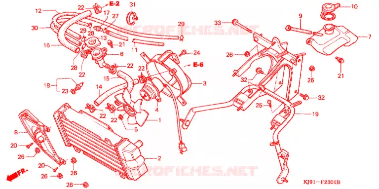 RADIATEUR (CH125H/N/P/R) Honda SCOOTER 125 SPACY 1987  CH125H