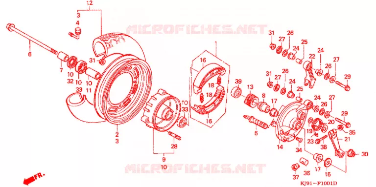 ROUE AVANT (CH125H/N/P/R) Honda SCOOTER 125 SPACY 1987  CH125H