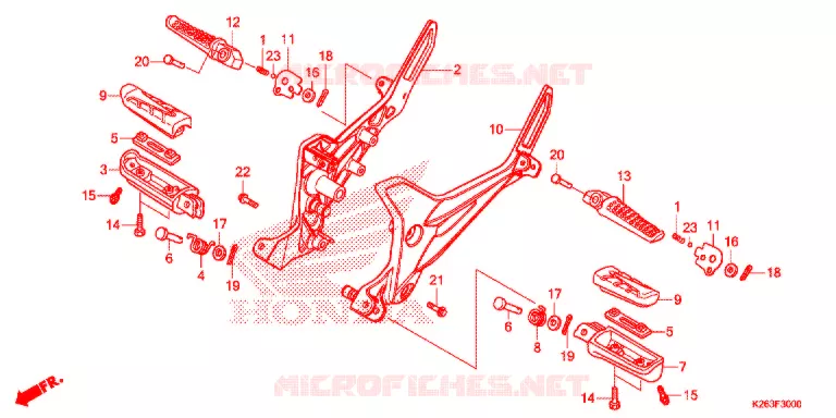REPOSE PIED Honda MOTO 125 MSX 2015  MSX125F