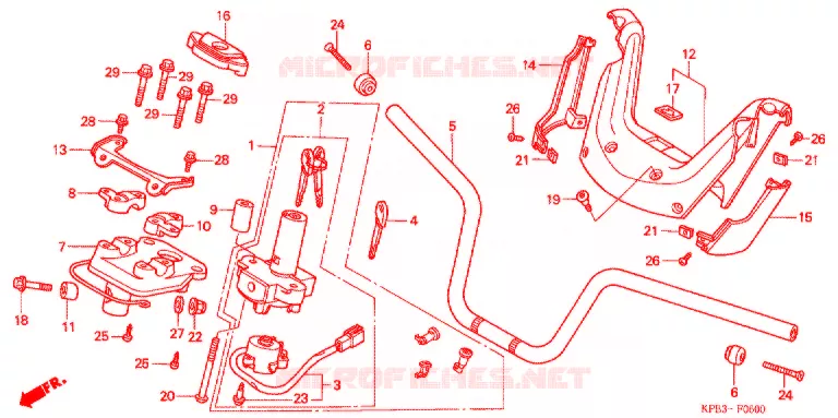 GUIDON - CARENAGE Honda SCOOTER 250 REFLEX 2002  NSS250A2_A