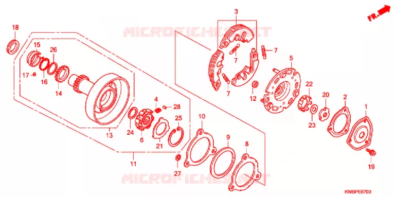 EMBRAYAGE UNIDIRECTIONNEL Honda MOTO 110 WAVE 2012  AFP110CSA