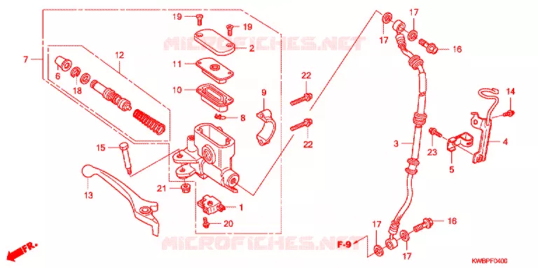 MAITRE CYLINDRE DE FREIN AVANT Honda MOTO 110 WAVE 2010  AFP110CSA