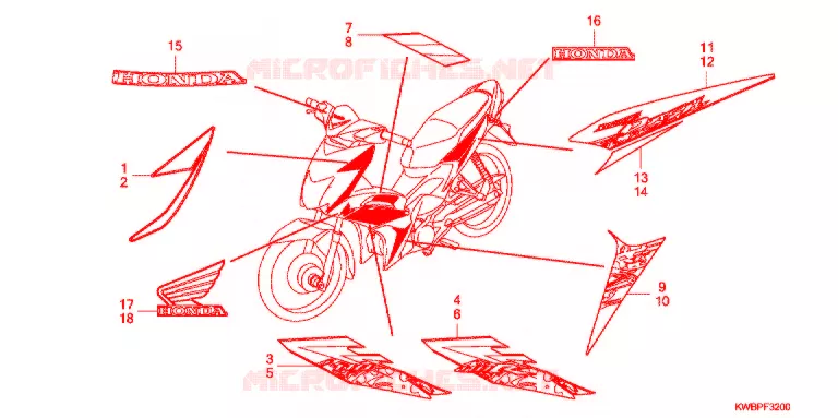 MARQUE/RAYURE (AFP110SA/AFP110CSA) Honda MOTO 110 WAVE 2010  AFP110CSA