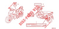 ETIQUETTE DE PRECAUTIONS pour Honda DASH 110 SPOKED WHEELS de 2012