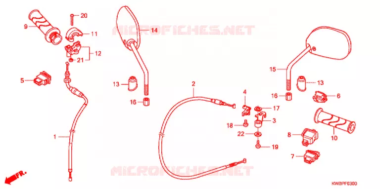 COMMODO - LEVIER - CABLE Honda MOTO 110 WAVE 2012  AFP110SA