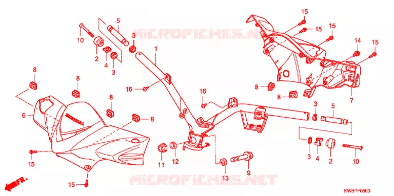 GUIDON - CARENAGE Honda MOTO 110 WAVE 2010  AFP110SA