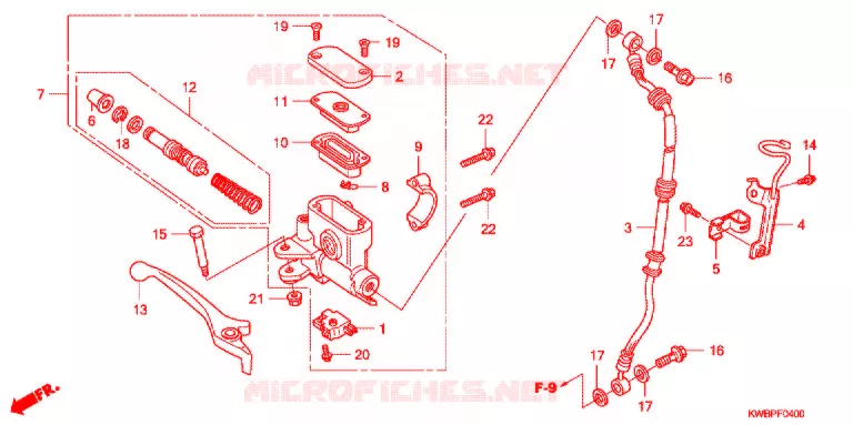 MAITRE CYLINDRE DE FREIN AVANT Honda MOTO 110 WAVE 2012  AFP110SA