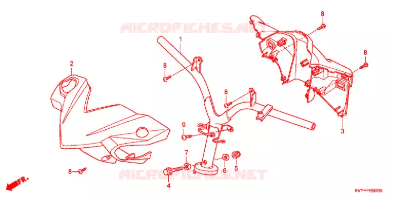 GUIDON - CARENAGE Honda SCOOTER 110 BEAT 2011  ACC110CBB