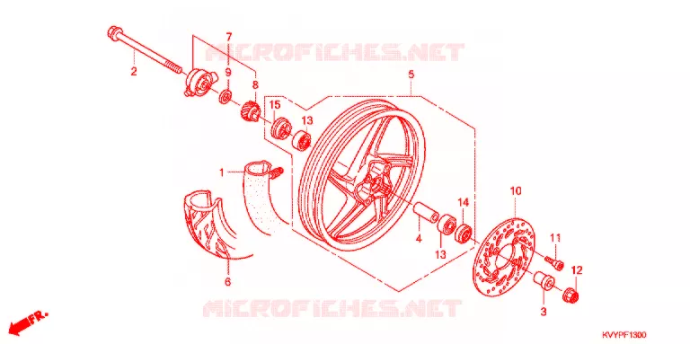 ROUE AVANT (ANC110CBP/ACC110CB/CS) Honda SCOOTER 110 BEAT 2014  ACC110CBC