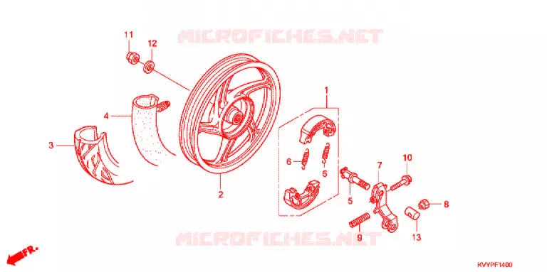 ROUE ARRIERE (ANC110CBP/ACC110CB/CS) Honda SCOOTER 110 BEAT 2010  ANC110CBP9