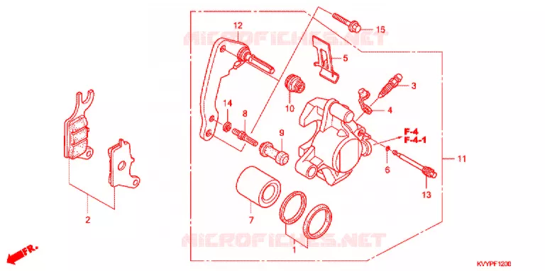 ETRIER DE FREIN AVANT Honda SCOOTER 110 BEAT 2012  ACC110CSC
