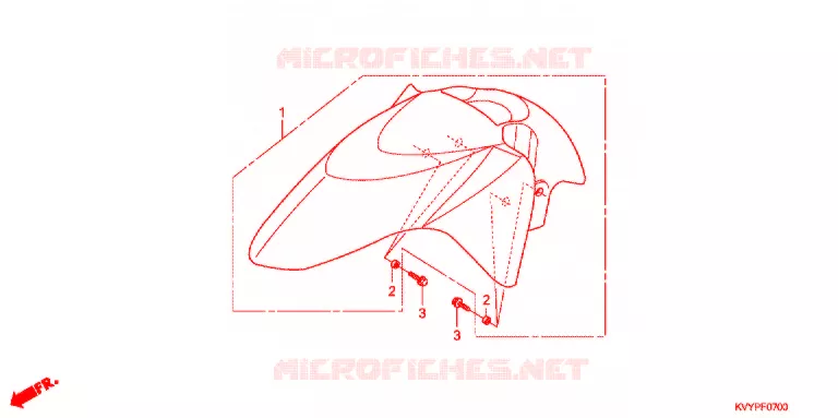 GARDE BOUE AVANT (ANC110CBP/CSP) Honda SCOOTER 110 BEAT 2009  ANC110CSP9